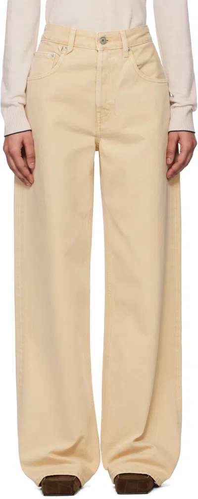 JACQUEMUS BEIGE LA CROISIÈRE 'THE WIDE DE-NÎMES' JEANS