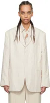 Jacquemus Beige Le Chouchou 'la Veste D'homme' Blazer In 130 Light Beige