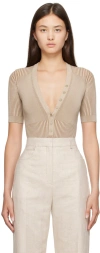 Jacquemus Beige Le Chouchou 'le Body Yauco' Bodysuit In 180 Dark Beige