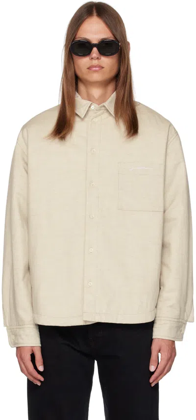 JACQUEMUS BEIGE LE PAPIER 'LA CHEMISE BOULANGER' SHIRT