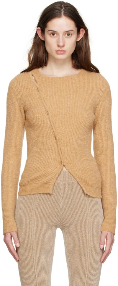 Jacquemus Beige Le Papier 'la Maille Pau' Cardigan In 150 Beige