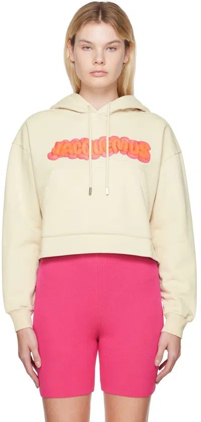 Jacquemus Beige Le Papier 'le Sweatshirt Pate À Modeler' Hoodie. In 1cw Print Logo Paste