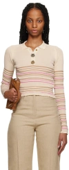 Jacquemus Aouro Long Sleeve Sweater In 130 Light Beige