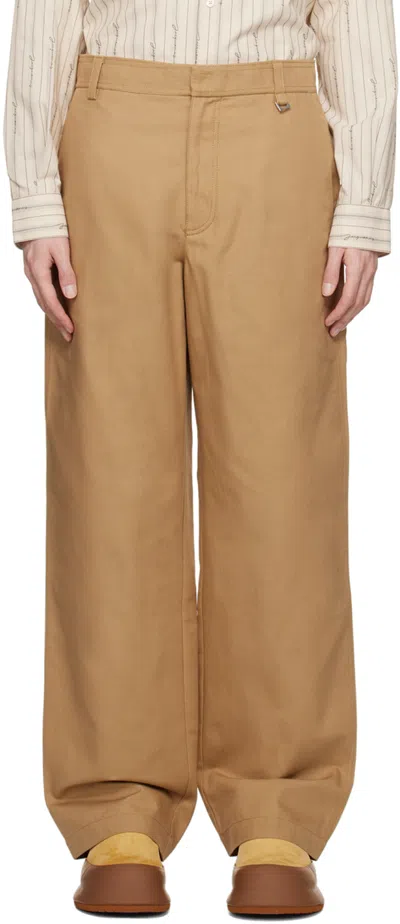 Jacquemus Beige Le Raphia 'le Pantalon Banho' Trousers In 150 Beige