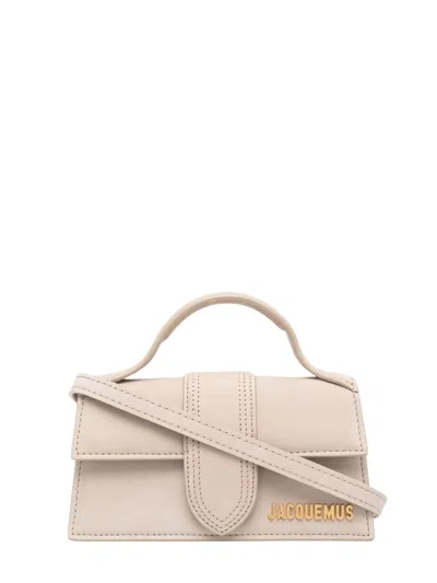 JACQUEMUS BEIGE LEATHER STRUCTURED LE BAMBINO TOTE BAG