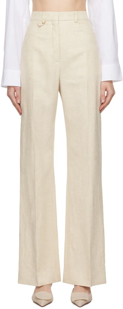 Jacquemus Beige Les Classiques 'le Pantalon Sauge' Trousers In 130 Light Beige