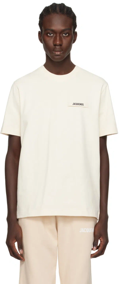 Jacquemus Le T-shirt Gros Grain Cotton T-shirt In Neutral