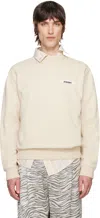 Jacquemus 'le Sweatshirt Gros-grain' Beige Sweatshirt With Logo Patch In Neutral