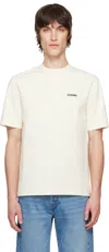 Jacquemus 'le T-shirt Gros Grain' Beige T-shirt With Logo Patch On The Front In Nude