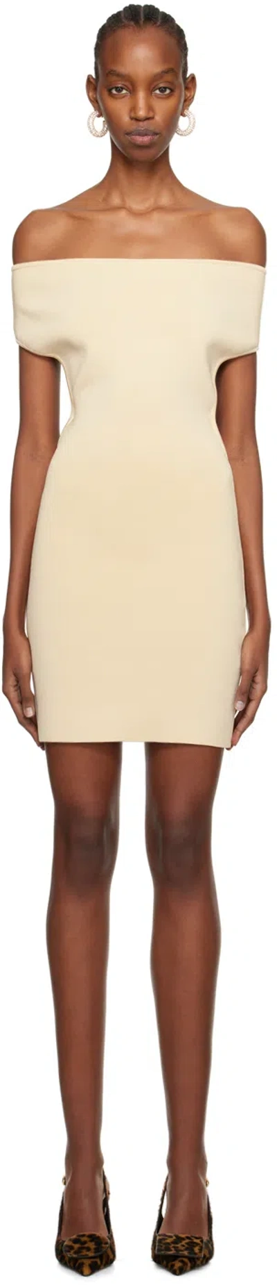 Jacquemus Beige Les Sculptures 'la Robe Cubista' Minidress In Yellow & Orange