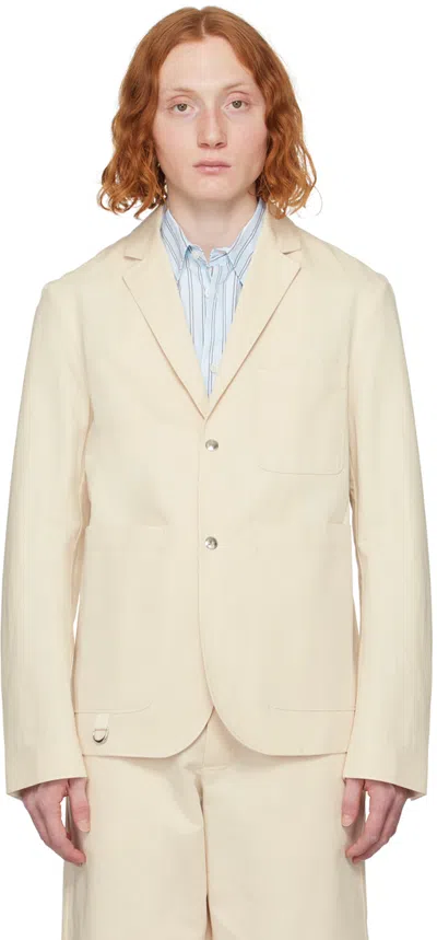 Jacquemus La Veste Jean Cotton And Linen Blazer In Beige