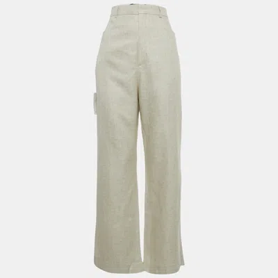 Pre-owned Jacquemus Beige Linen La Pantalon Sauge Trousers M In Sand