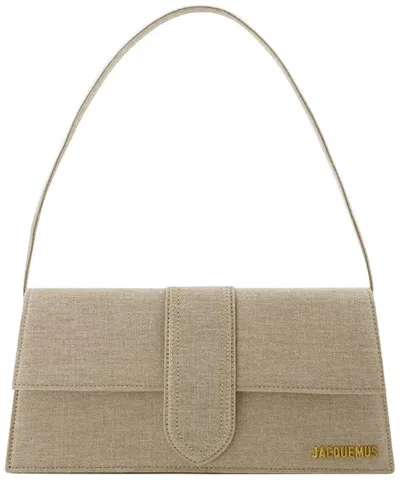 Jacquemus Beige Linen Le Bambino Long Bag In Neutral