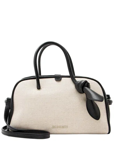 Jacquemus Beige Linen Le Turismo Small Bowling Bag (authentic Pre-loved) In Neutral