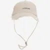 Jacquemus Jacquemu La Casquette Artichaut Fringe Baseball Cap In White