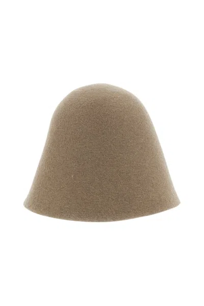 Jacquemus Beige Logo Cloche Hat In Brown