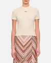 Jacquemus Gros Grain Crew Neck Cotton Blend Top In Neutral