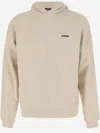 Jacquemus Le Hoodie Gros Grain Cotton Sweatshirt In Beige