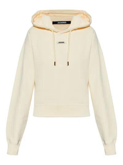 Jacquemus Beige Logo Patch Hoodie In Neutral