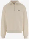 Jacquemus The Gros Grain High-collar Logo Sweatshirt In Neutral