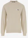 Jacquemus Men The Gros Grain Crewneck Sweatshirt With Logo Plaque In Neutral