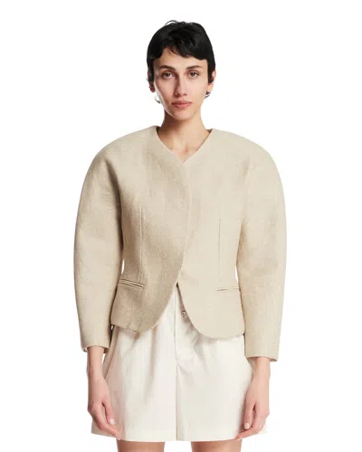 Jacquemus Beige Mini Ovalo Jacket In Neutral