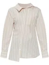 Jacquemus Pablo Striped Asymmetric Spread Collar Shirt