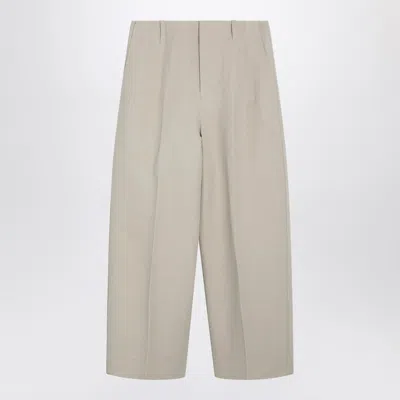 Jacquemus Beige Pastro Trousers In Cotton Canvas Men In Neutral