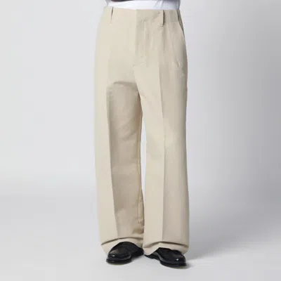 Jacquemus Beige Pastro Trousers In Cotton Canvas In Neutral