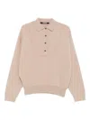 Jacquemus Polo Collar Knitwear With Ribbed Cuffs And Hem In Brown