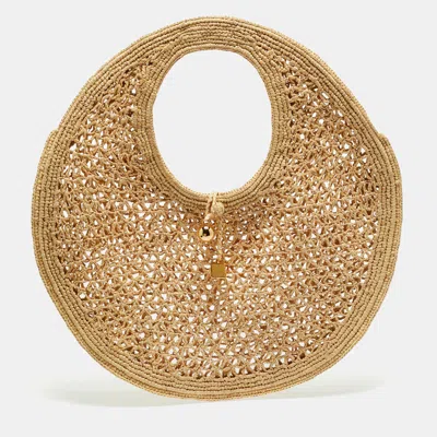 Pre-owned Jacquemus Beige Raffia Spiaggia Tote In Sand