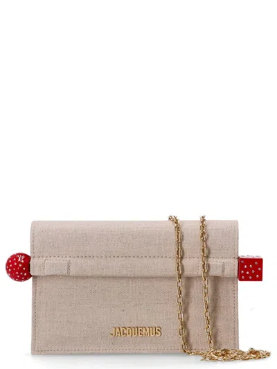Jacquemus Beige Rond Carre Clutch In Neutral