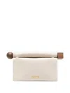 Jacquemus Rectangular Clutch Bag Wooden Handle In Neutral