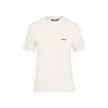 Jacquemus Womens Light Beige 2 Le T-shirt Grosgrain-logo Cotton-jersey T-shirt In White