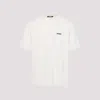 Jacquemus 'le T-shirt Gros Grain' Beige T-shirt With Logo Patch On The Front In Beige