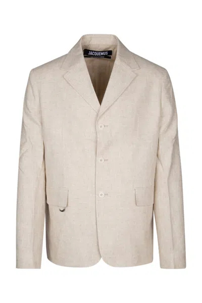 JACQUEMUS BEIGE SINGLE BREASTED BLAZER