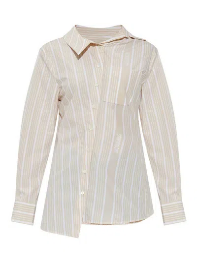 JACQUEMUS BEIGE STRIPED SHIRT