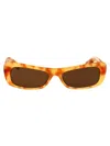 Jacquemus Beige T-shell/ Gold/ Brown Acetate Sunglasses In Multi