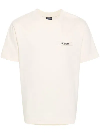 Jacquemus Le T-shirt Gros Grain Cotton T-shirt In Neutral
