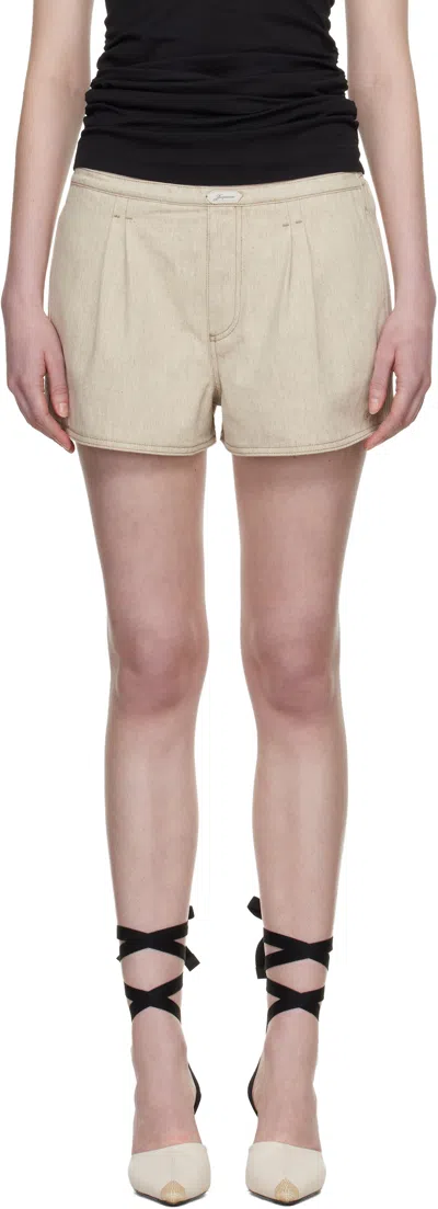 JACQUEMUS BEIGE 'THE AMELO DE-NÎMES' DENIM SHORTS