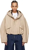Jacquemus Beige 'the Caraco Cropped Parka' Jacket In 150 Beige