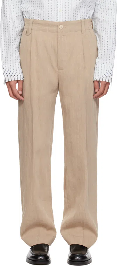 Jacquemus Beige 'the Croisière' Trousers In Brown