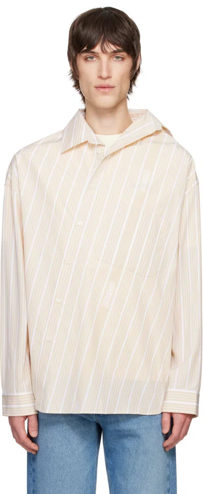 Jacquemus Beige 'the Cuadro' Shirt In 1gy Jacquard Busines