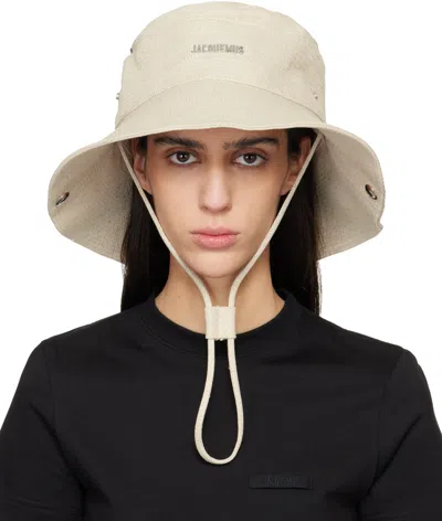 Jacquemus Beige 'the De-nîmes' Denim Bucket Hat In Neutral