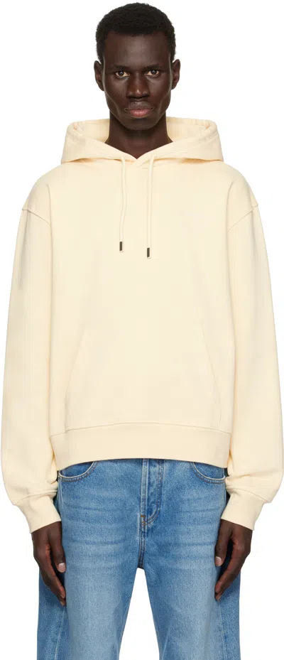 Jacquemus Drawstring Hooded Sweater With Ribbed Cuffs And Hem In Neutrals