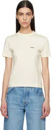 Jacquemus Womens Light Beige 2 Le T-shirt Grosgrain-logo Cotton-jersey T-shirt In Neutral