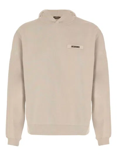 JACQUEMUS BEIGE 'THE GROS GRAIN' SWEATSHIRT WITH PATCH LOGO