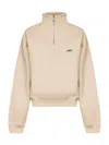 Jacquemus Beige The Gros Grain Zipped-rollneck Sweatshirt In White