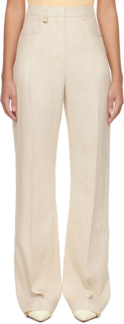 Jacquemus Beige 'the Sauge' Trousers In 130 Light Beige