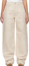 Jacquemus Beige 'the Wide De-nîmes' Jeans In 1jk Croco Beige